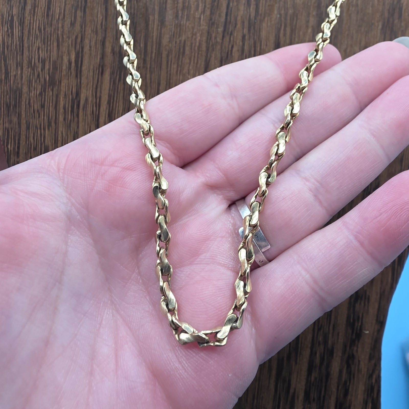 Vintage 9k Gold Chain Necklace W/ 12K GF Clasp