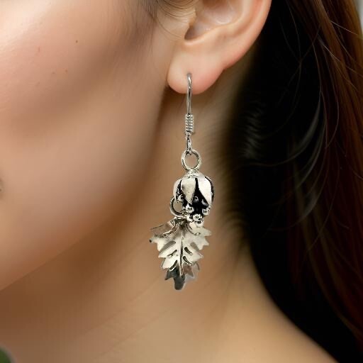 VINTAGE STERLING SILVER EARRINGS BUNCH OF GRAPES DANGLES Made In Mexico 925