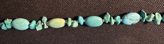 Signed RLL Vintage, Authentic, Turquois 21-1/2 Inch Necklace 8 Lg. 45 Sm. Beads