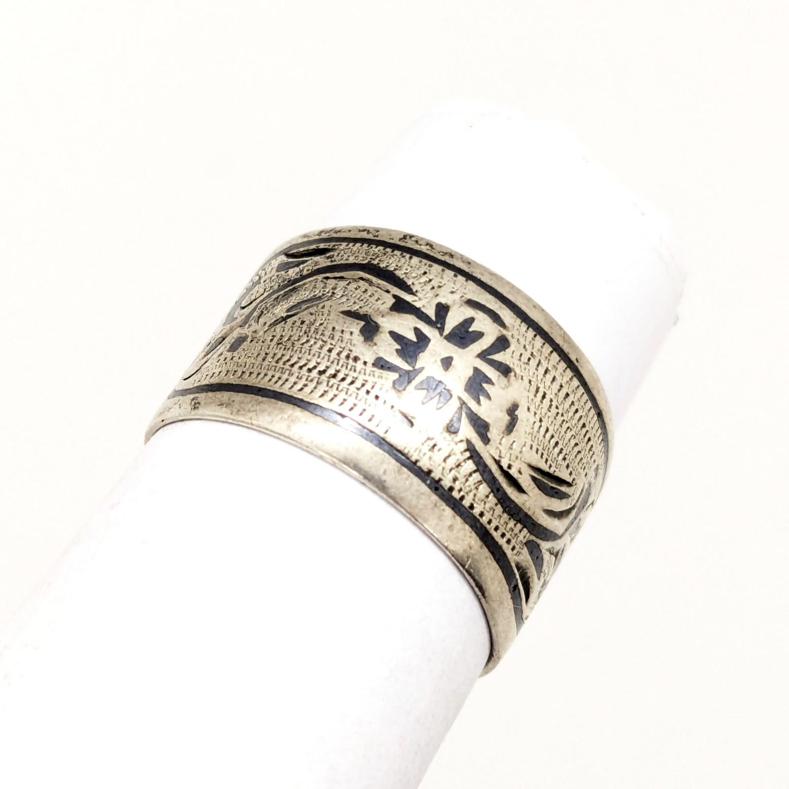 Vintage RING KUBACHI Silver⭐️916 stamp Star ussr with Blackening-size: 6.5US #13
