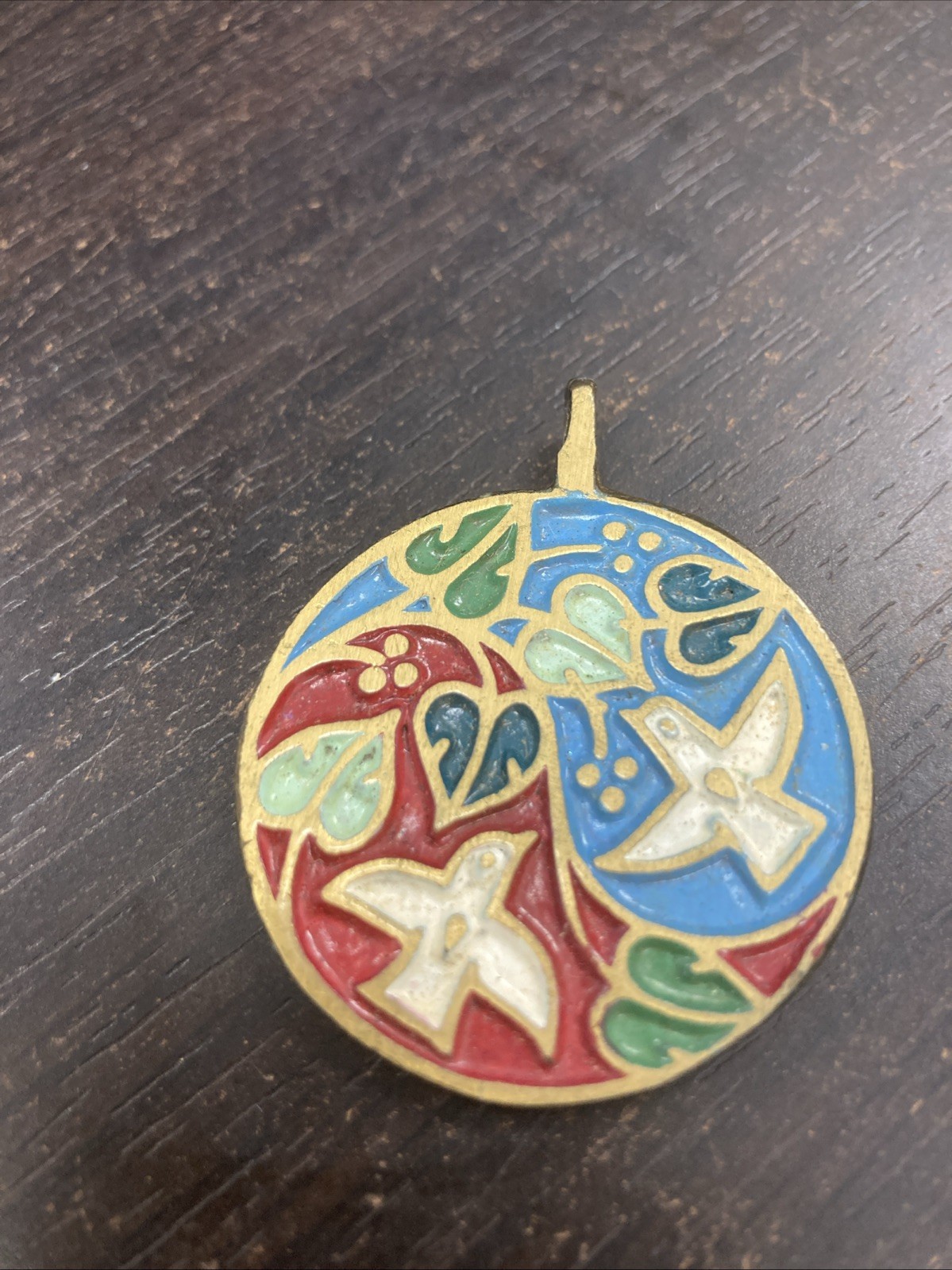 Vintage 1971 Ecology Designs Israel Brass Jewelry Pendant Bird Dove Rare Old