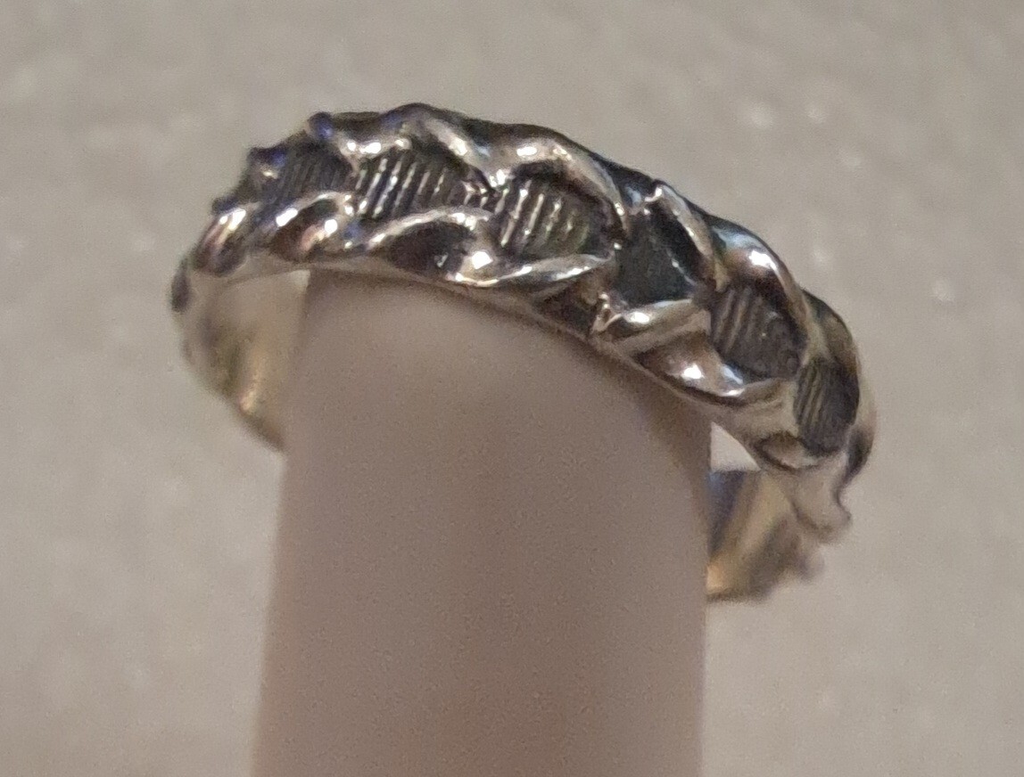 Vintage Sterling Silver Twisted Braided Design Band Rings Signed Designer
