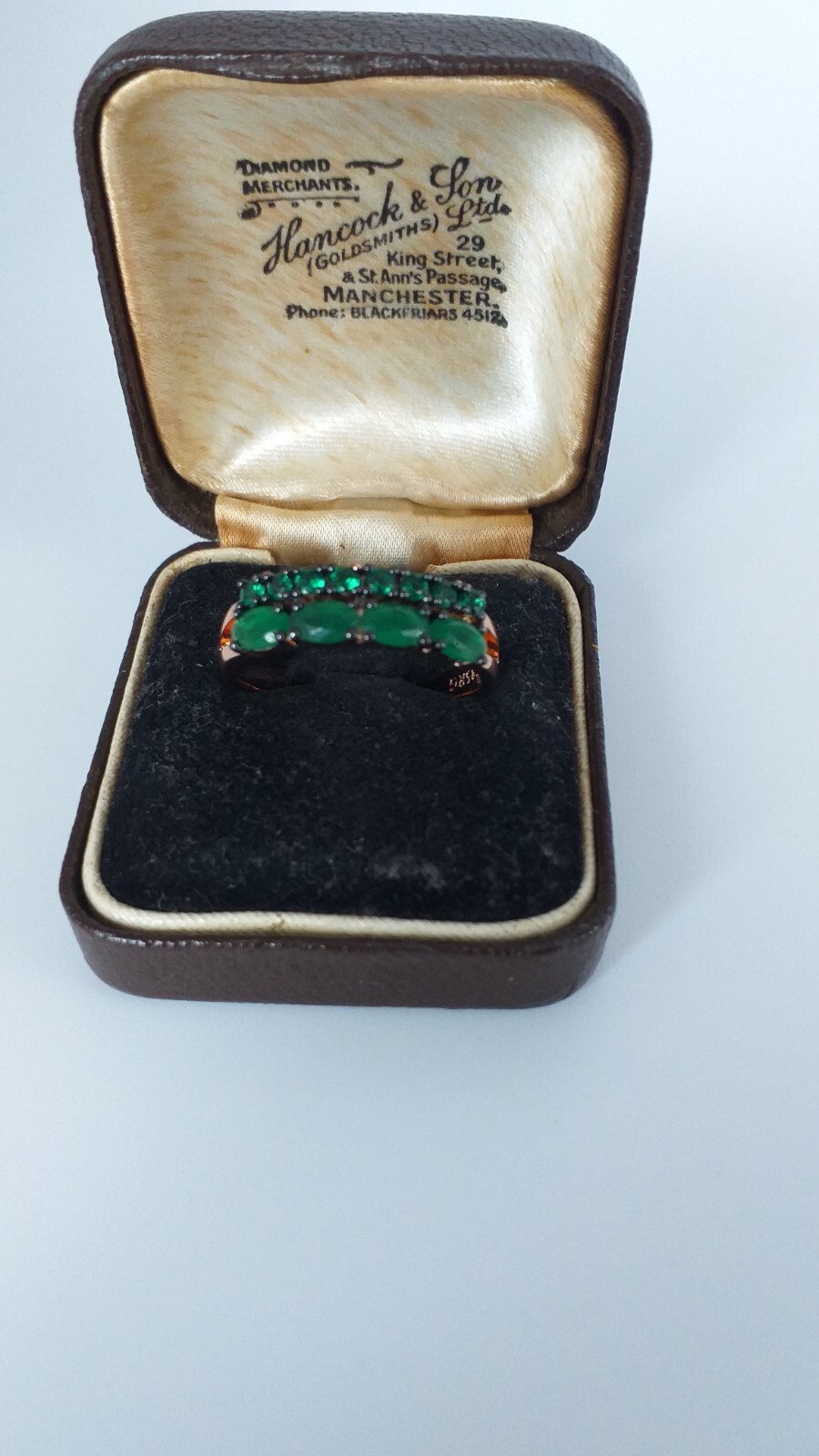 Vintage 1990 14 Ct Rolled Gold Emerald Ring Size UK Q.5 US 7 1/4 – Hallmarked!