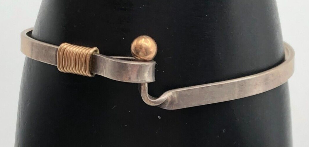 VTG Sterling Silver Tested Clamper Toggle Clasp Bracelet Artisan Jewelry 11.2 Gr