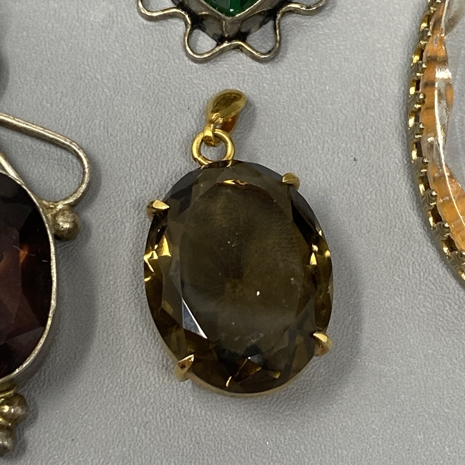 Pedant Lot of 5 Mixed Stone Glass Boho Artisan No Chain Quartz Heart Butterfly