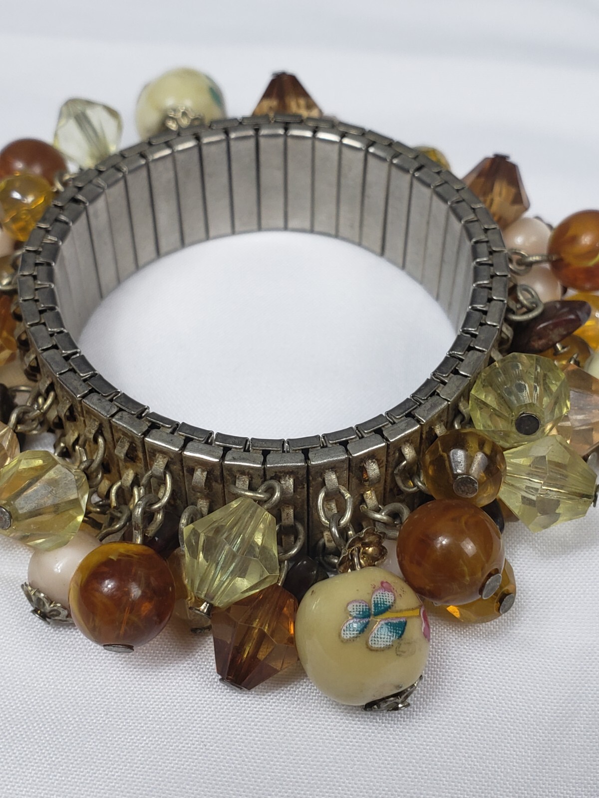 Jade tigers eye Cha Cha Bracelet Glass Bead Expansion Meditation Success Wealth