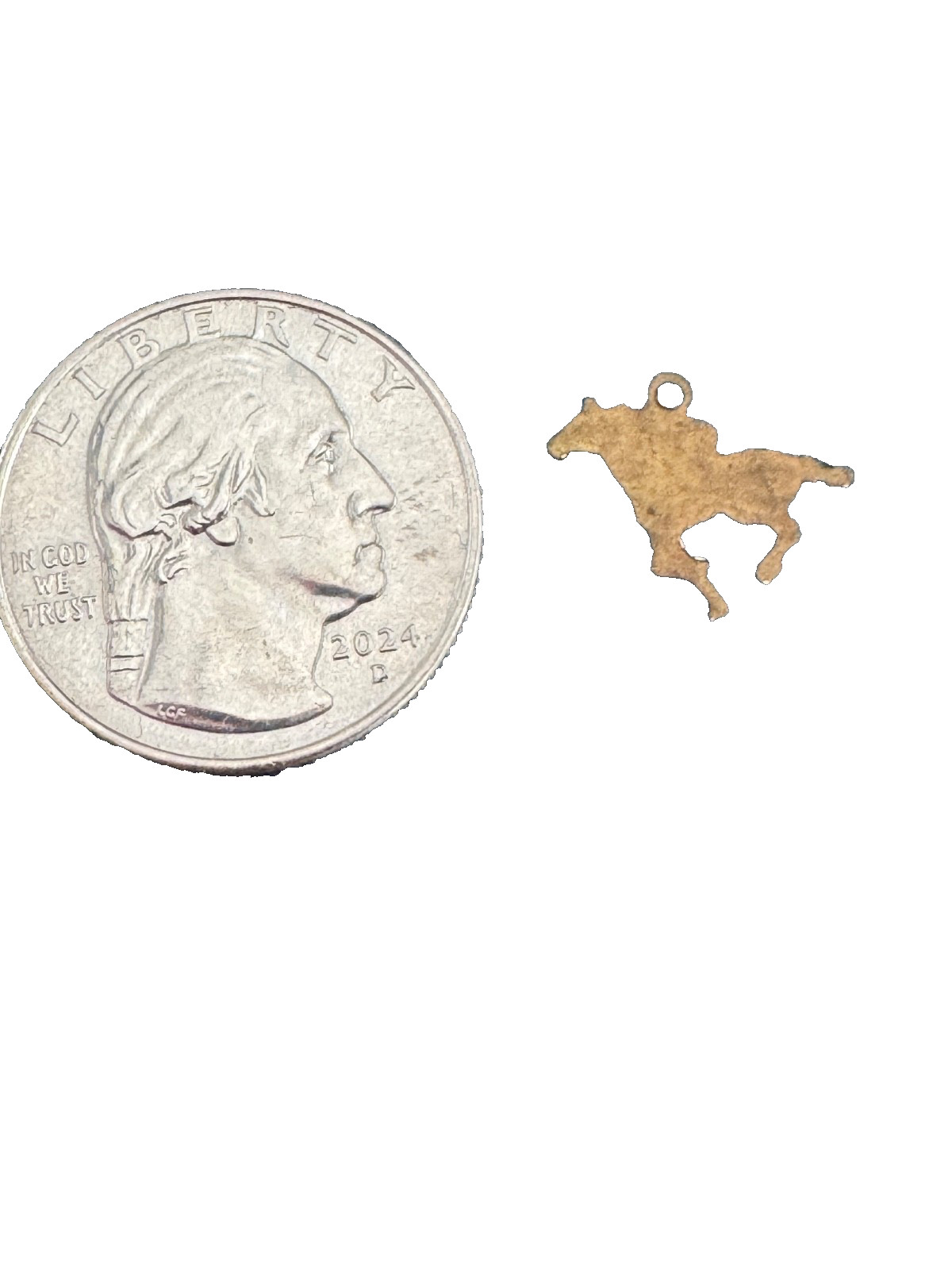 Vintage Horse Rider Charm Pendant Equestrian Jockey Gold Tone Racing