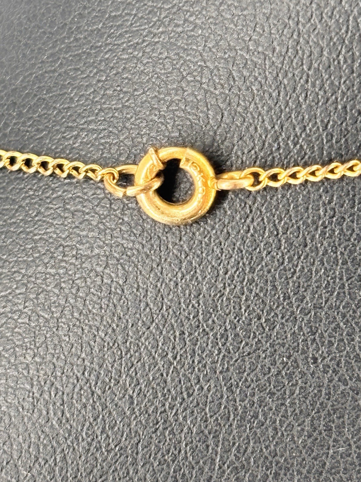VTG Art Deco 14k Solid Gold Onyx Accent Diamond Pendant & 12k G. F. Necklace 18″