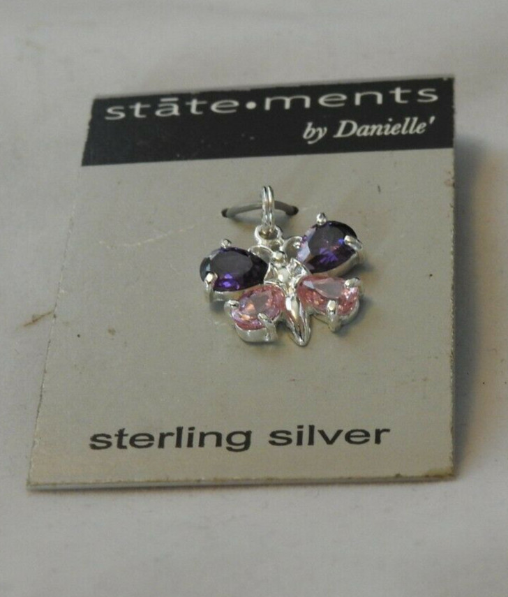 Vintage Statements by Danielle Sterling Silver w Butterfly charm