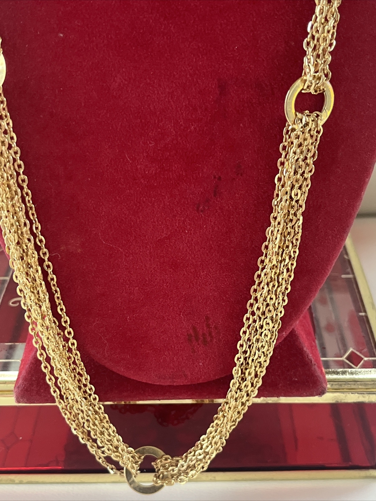 Vintage Extra Long Multi chain Mesh Tassel Fish Hook Clasp Dangle Double Reverse