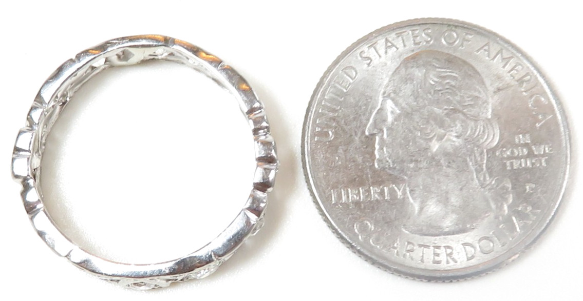 Antique Deco Unisex Diamond Eternity Wedding Band Plat Size 8.75 UK-R EGL USA