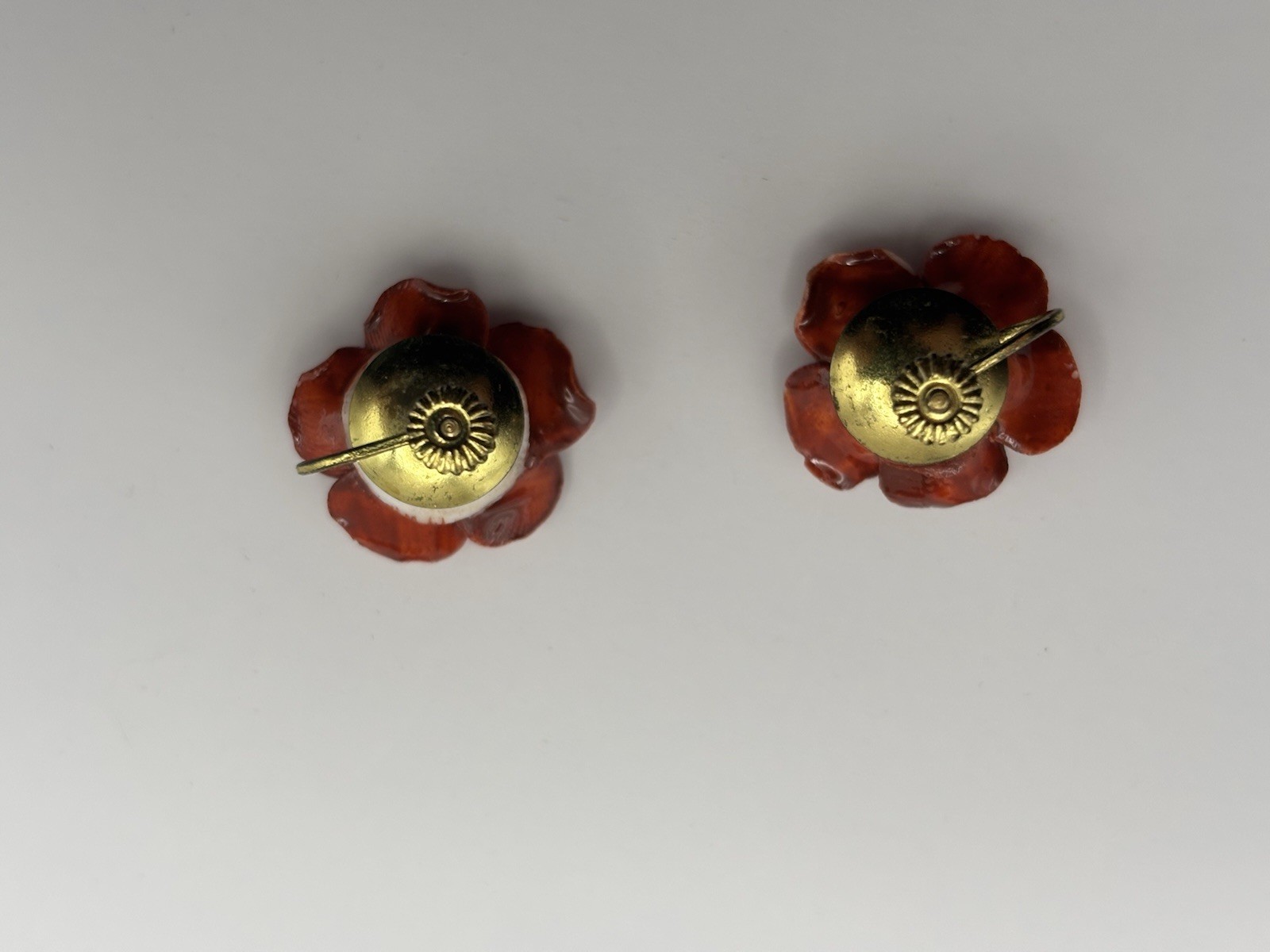 Vintage Coalport Bone China Floral Clip On Earrings Made In England with Box