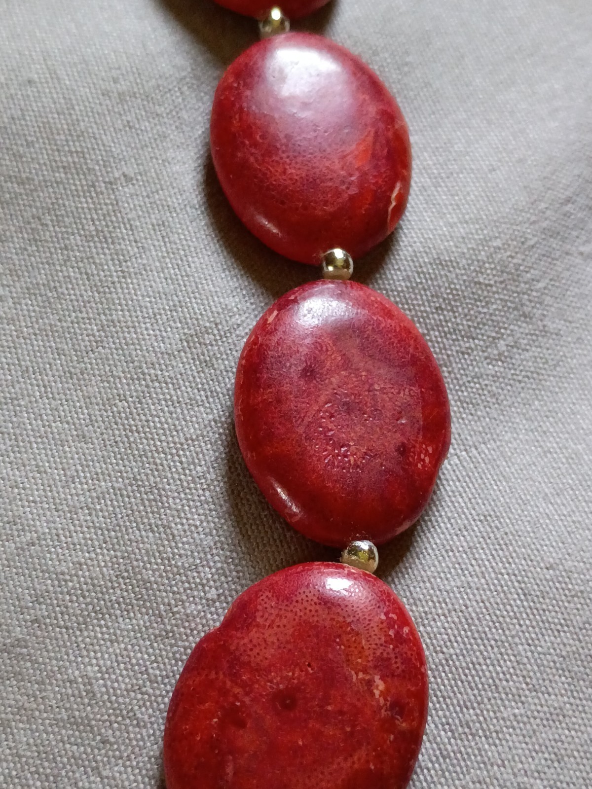 Vintage Dark Red Coral Necklace.