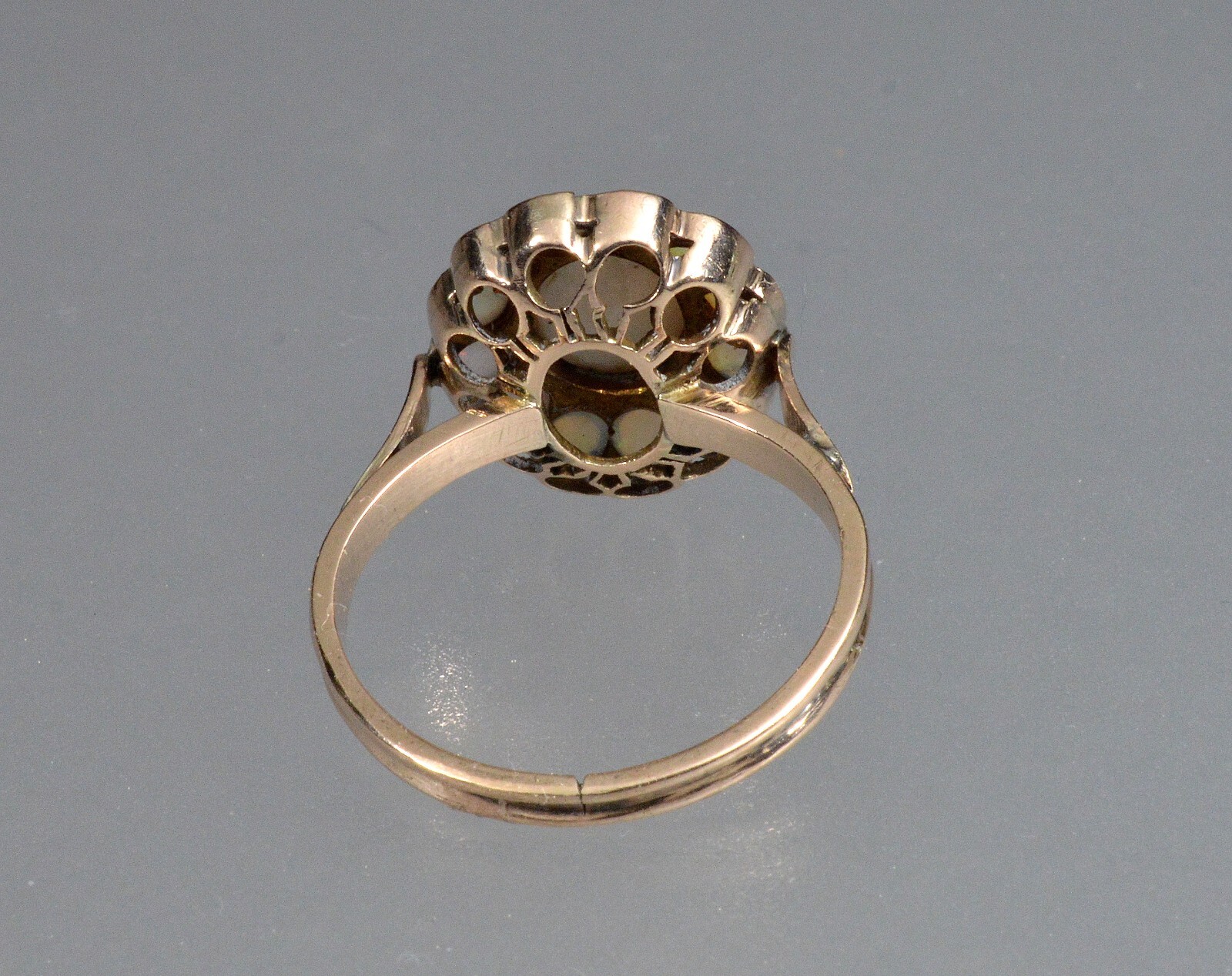 ANTIQUE VICTORIAN 9K GOLD OPAL EARRINGS RING SET C.1890