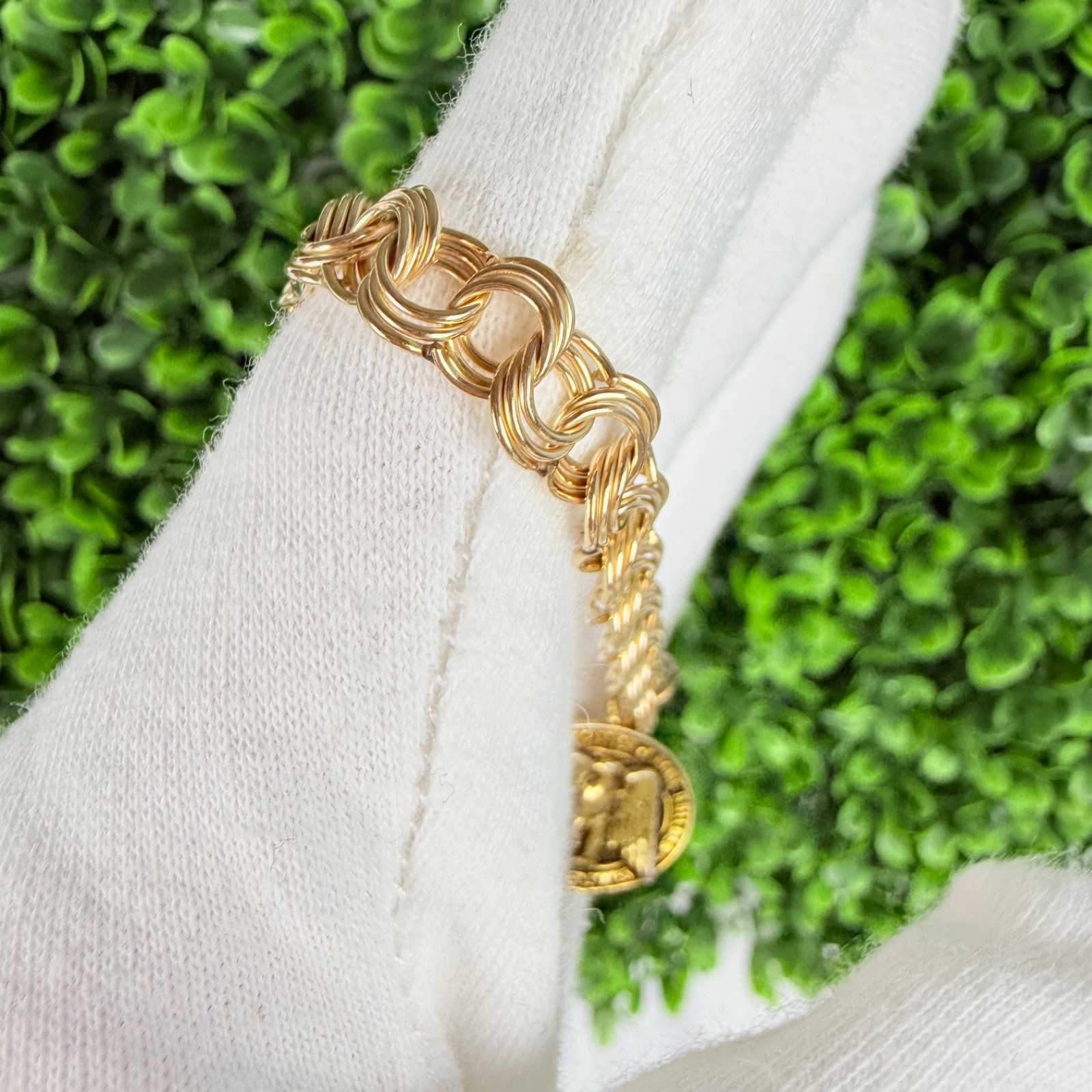 Vintage Krementz Gold Filled Plated or Overlay Starter Charm Bracelet w/ Charm
