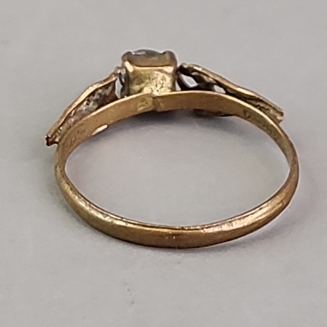 Antique Paste Stone Ring Victorian Germany Gold Filled 7.25