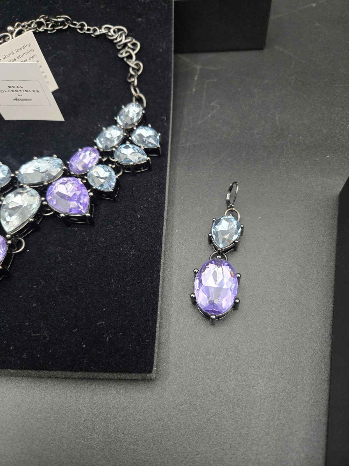 Stunning Blue Purple Faceted Necklace & Earrings Real Collectibles by Adrienne