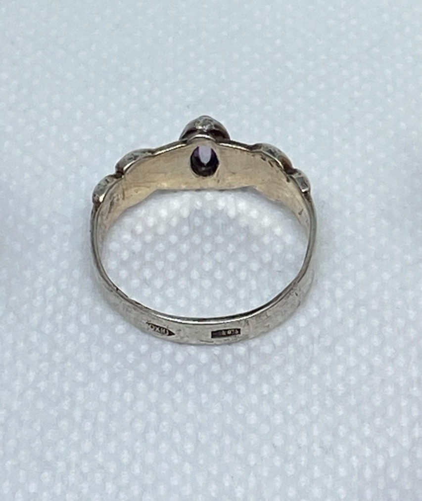 Rings Silver 875 Size 8 . Weight 2.7 g. Soviet Vintage Jewelry USSR