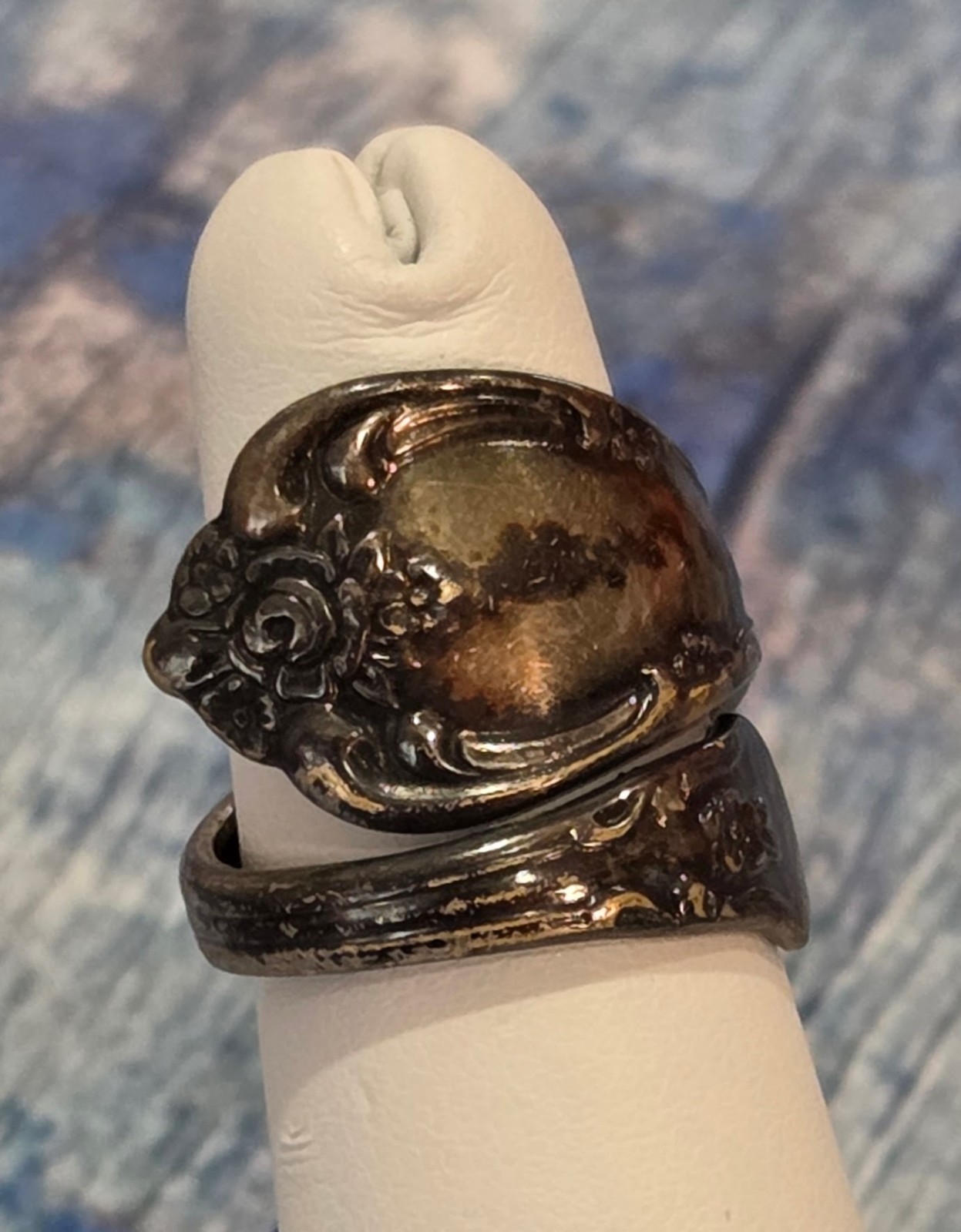 VTG Silver – WM.A. ROGERS ONEIDA Flower Spoon Handle Ring Size 4.25