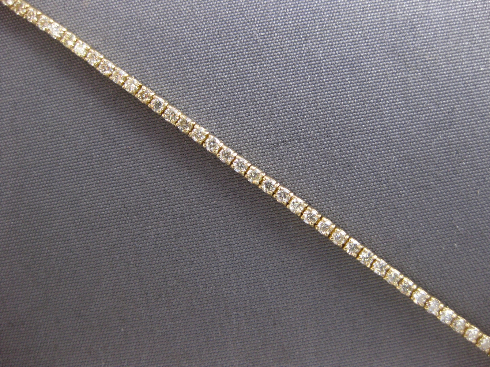 ESTATE 1.53CT DIAMOND 14KT YELLOW GOLD 3D CLASSIC ROUND 2MM TENNIS BRACELET