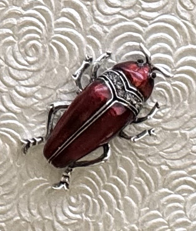 Beetle Insect Brooch enamel on metal