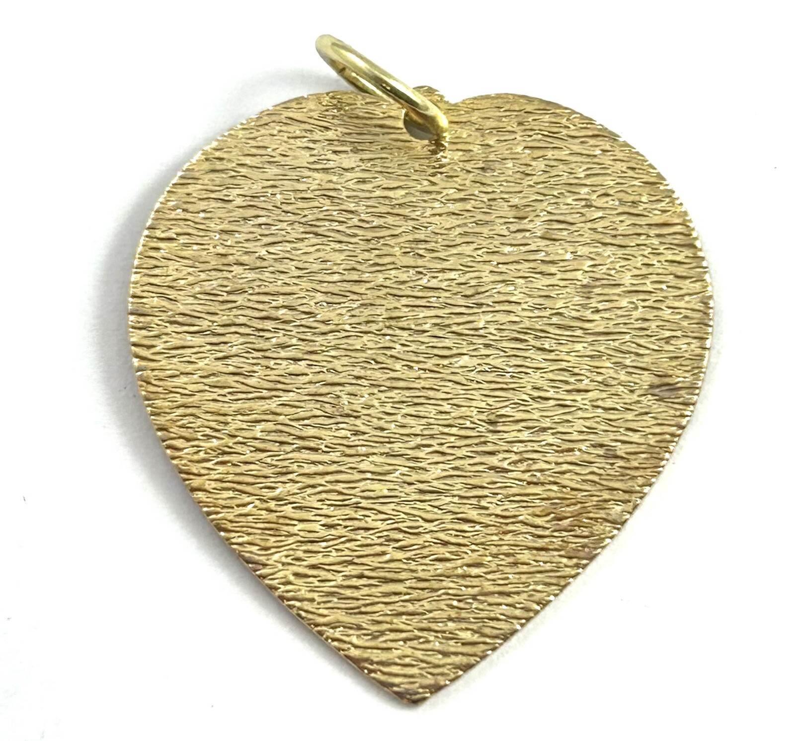 Vintage Heart Necklace Pendant Brushed Gold Tone Metal Love Gift Vintage Jewelry