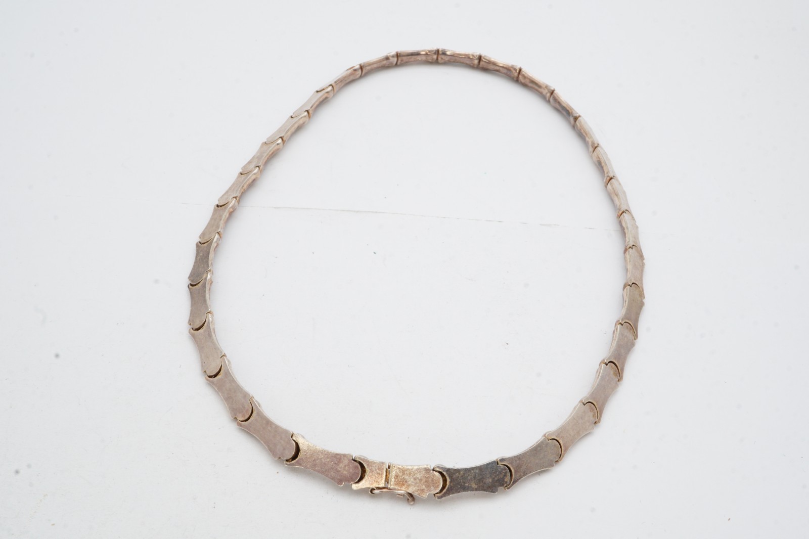 Vintage Sterling Silver 925 Bamboo Necklace 16″
