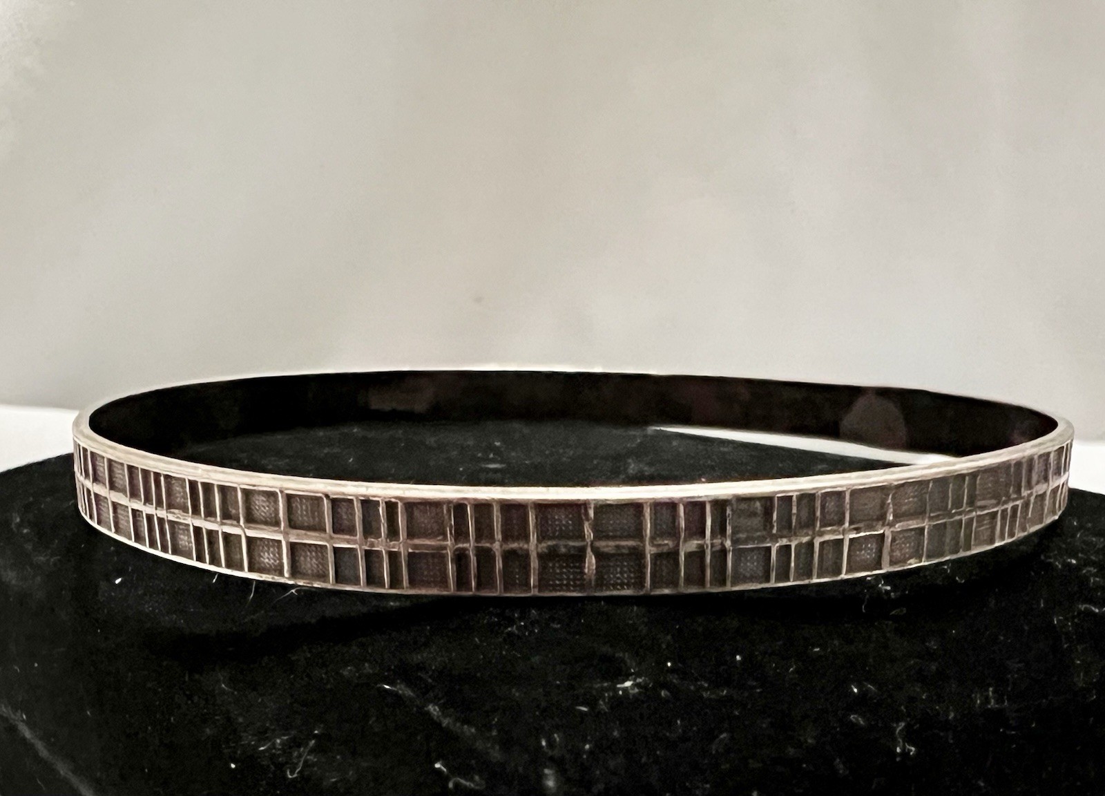 MCM Danecraft STERLING SILVER Modernist Brutalist BANGLE BRACELET Vintage