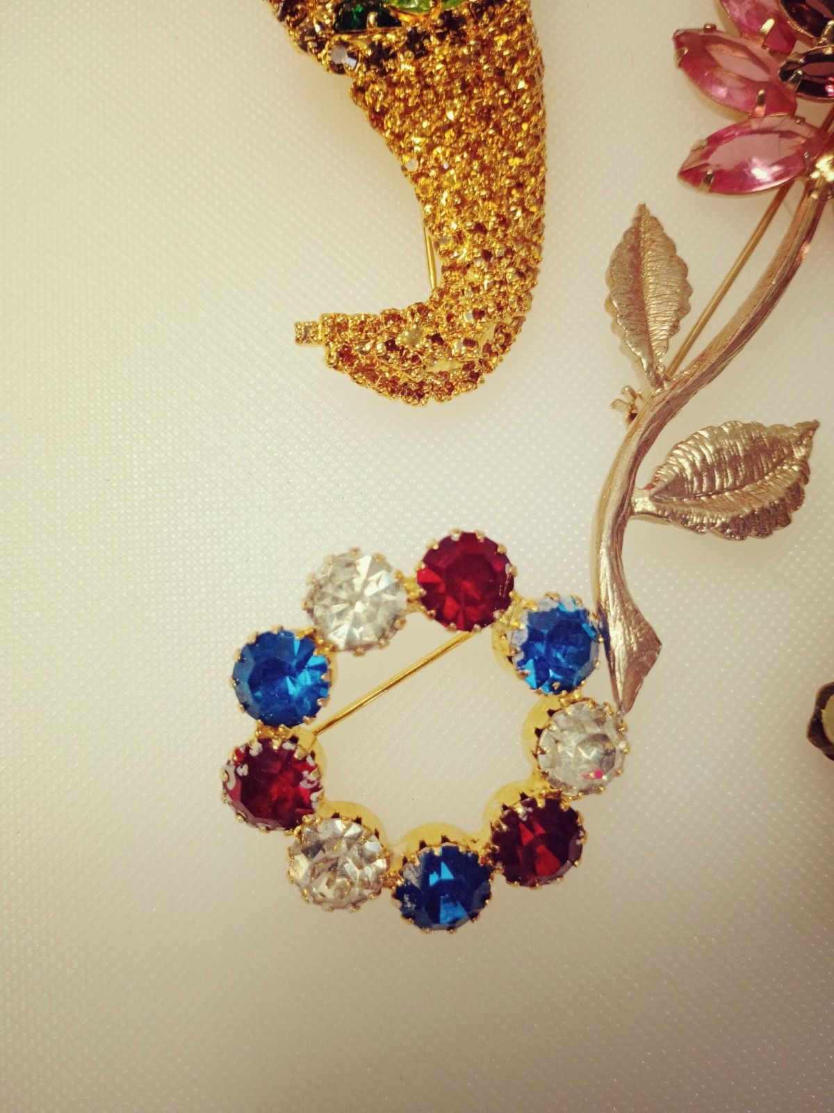 Rhinestone Brooch Vintage Jewelry Lot of 5 Brooches