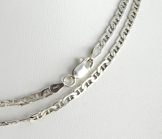 Vintage 925 Sterling Silver Mariner Link Chain Necklace Italy Jewelry 30″ Long