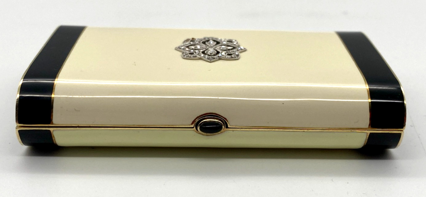 Tiffany & Co. Art Deco 14K Gold, Diamond & Enamel Cigarette Case, Circa 1920’s