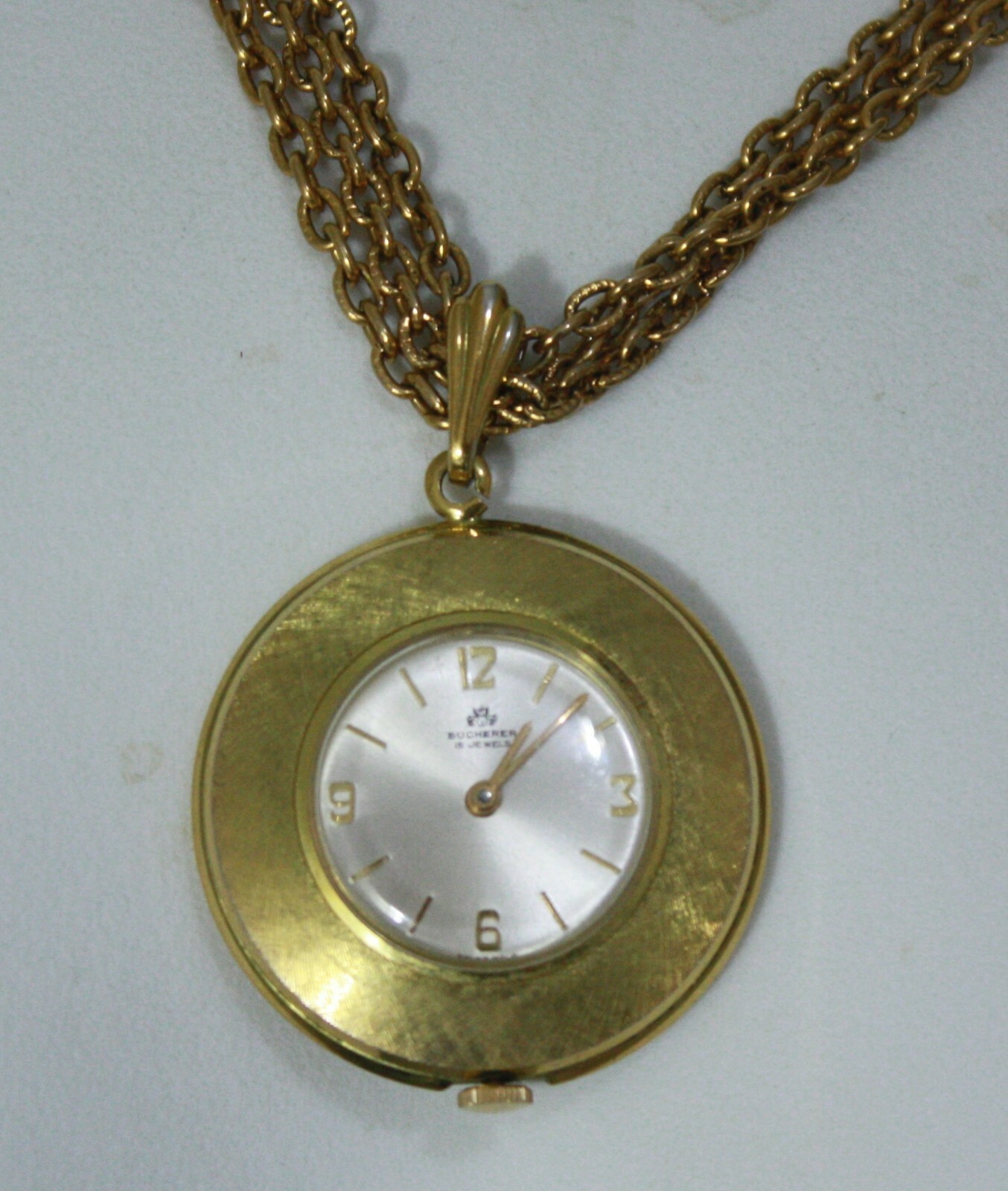 BUCHERER Swiss 15 Jewels Manual Wind Watch Pendant Runs & Multi-strand Necklace