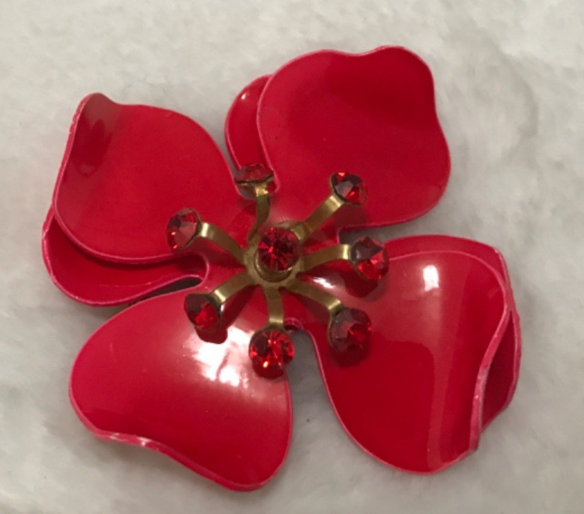 Vintage Lot 10 Red Costume Jewelry Necklaces Bracelets Brooch Earrings Fun Boho