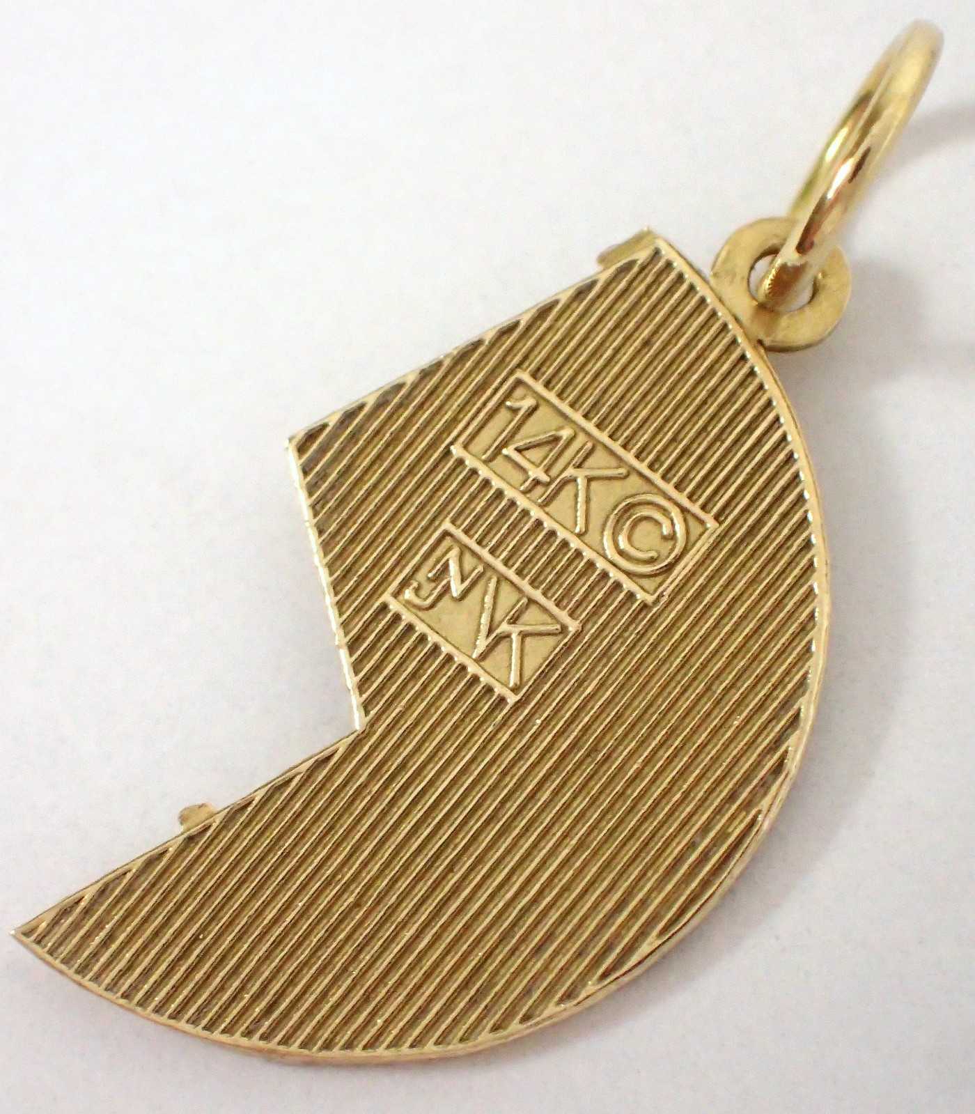Vtg .8g SOLID 14k Yellow Gold LITTLE SISTER Half Big Sister Heart Charm Pendant