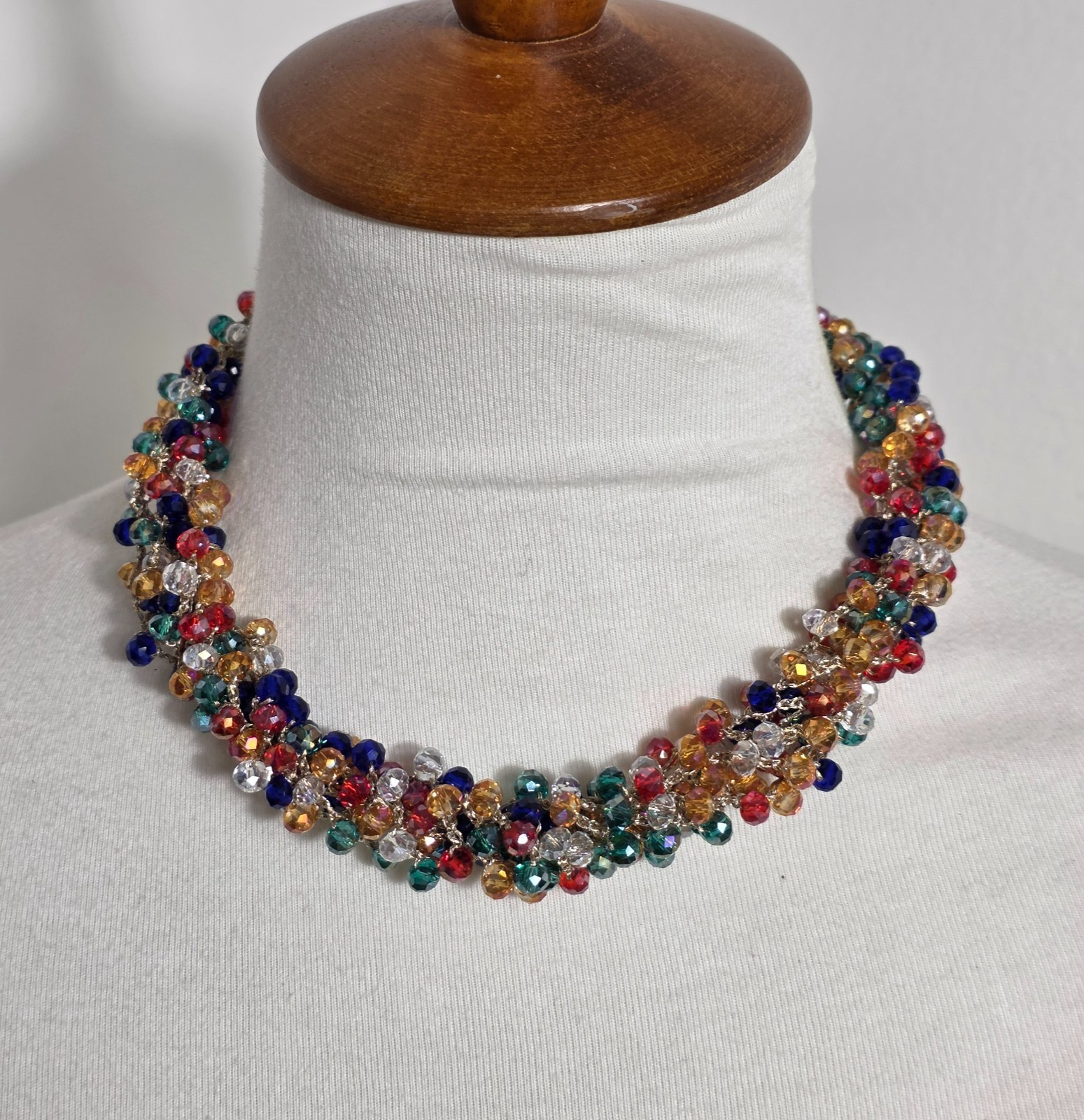 Stella & Ruby Multi-Colored Beaded Necklace Faceted Acrylic Crystal Beads