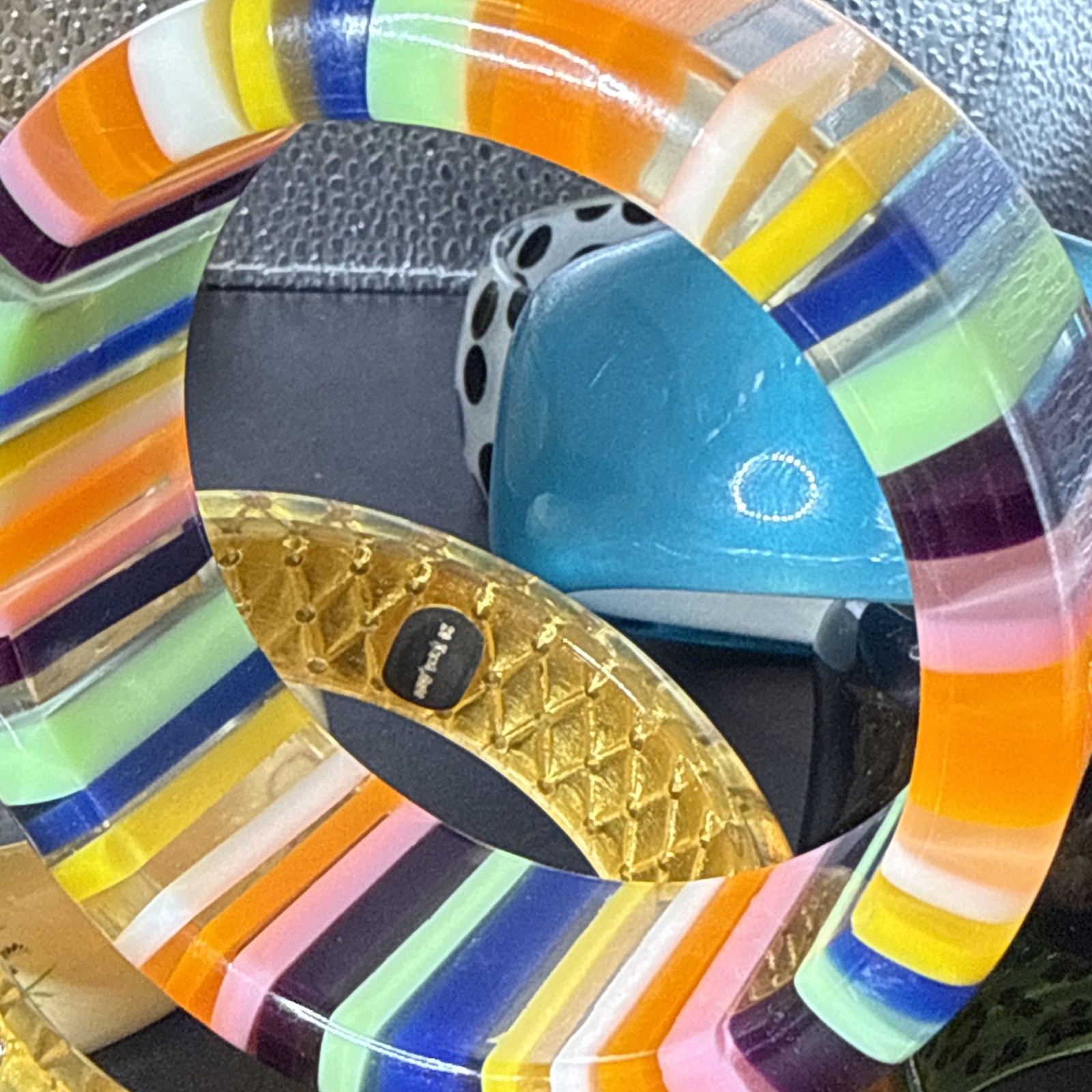 Vintage 12 Celluloid & Lucite Plastic Bracelets Variety Collection