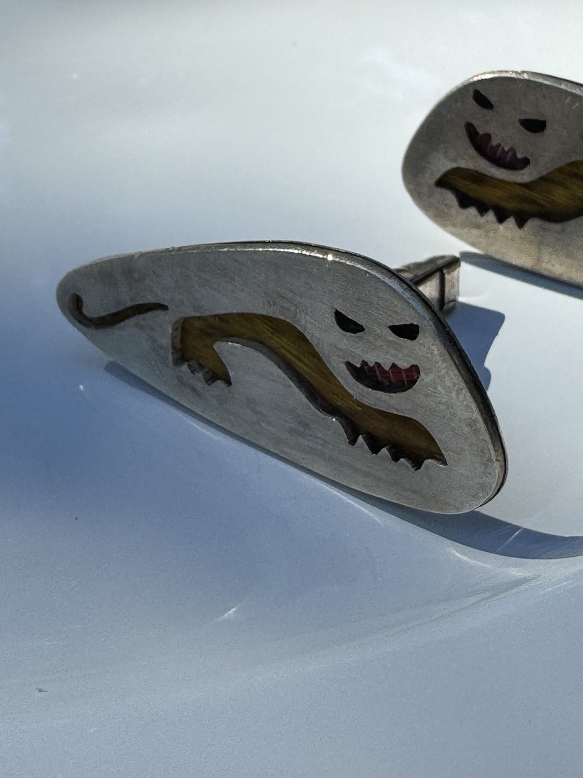Sterling Silver LOS CASTILLO jaguar cufflinks vintage
