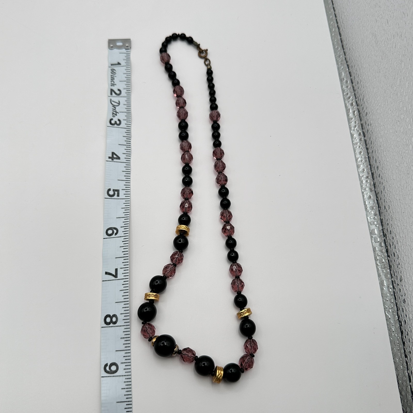 Vintage 90s Gold Tone Beaded Statement Necklace Boho Women’s Classic Jewelry