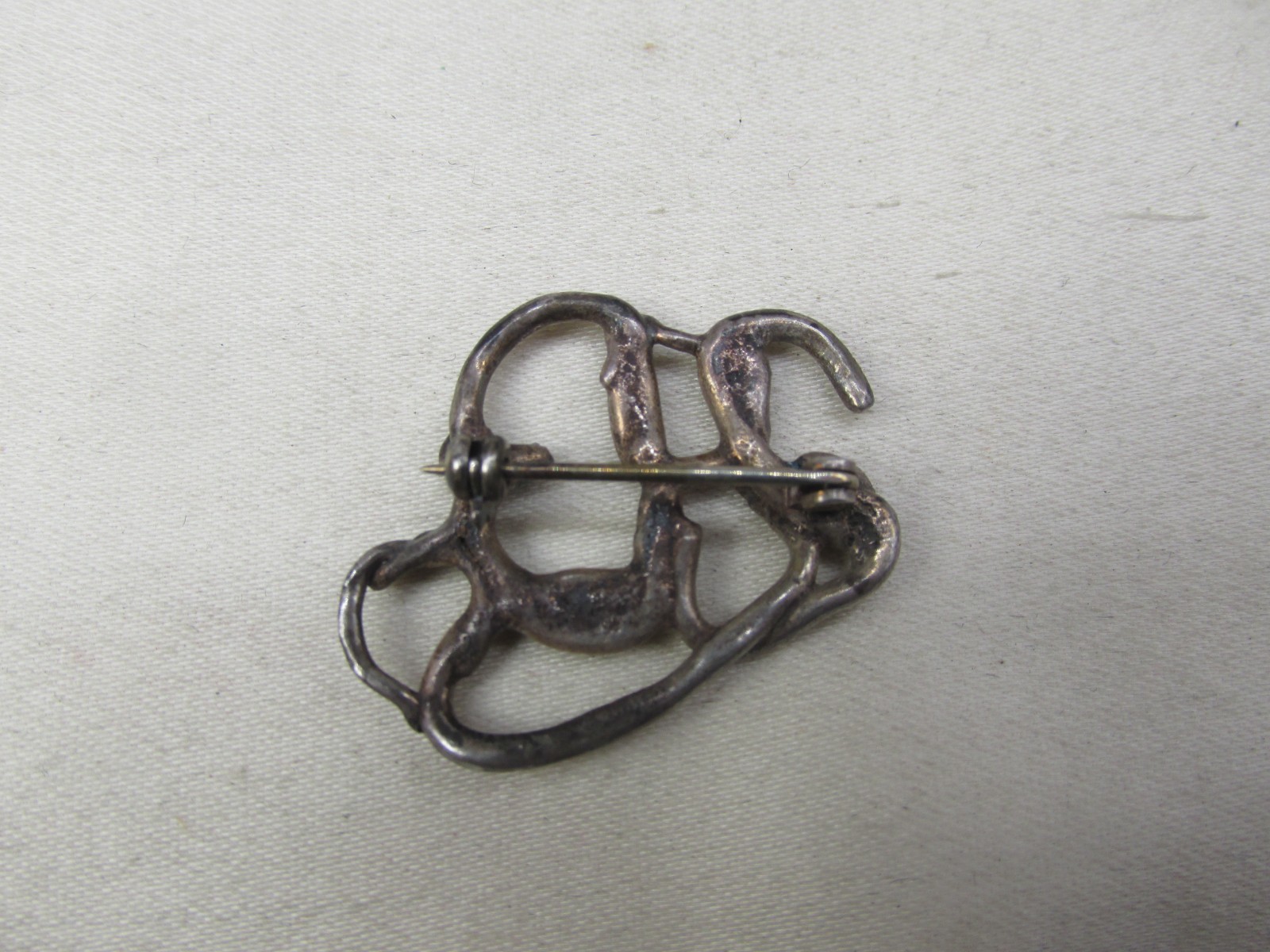 Vintage Sterling Silver Brutalist Swirl Pattern Brooch 1 1/8 x 7/8″ #636