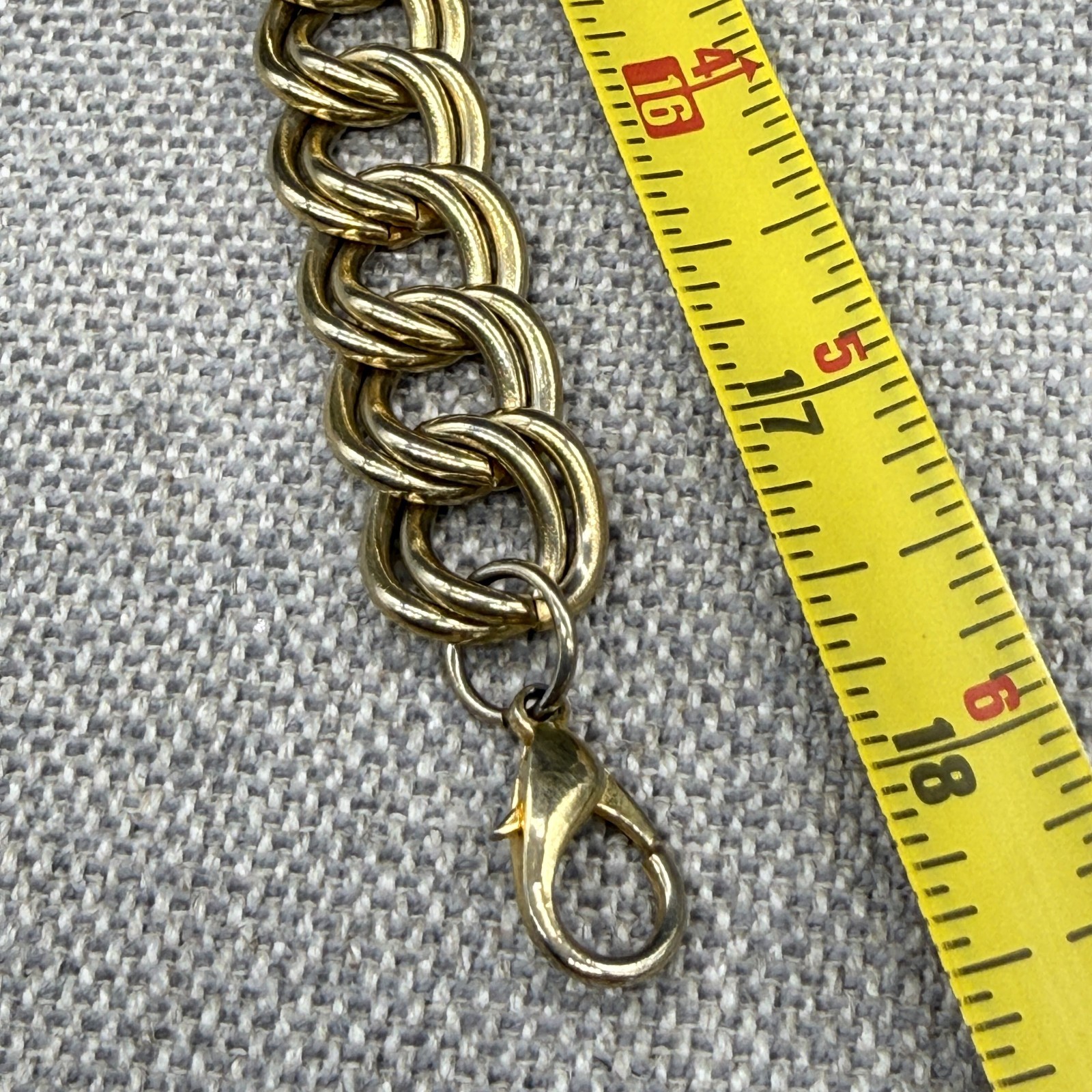 Vintage Necklace Double Link Gold Tone Chunky Y2K 18 Inches