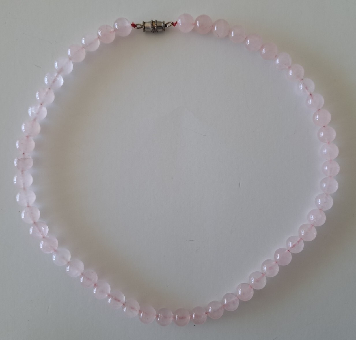Stunning Rose Quartz Beaded Necklace 17″ Long