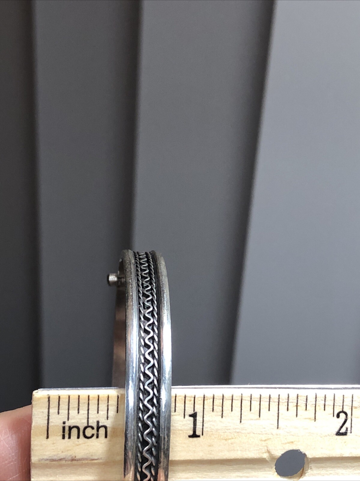 20. Vintage 925 Sterling Patterned Stick Pin Lock Bangle TWO Bracelets 7″-7 1 4″