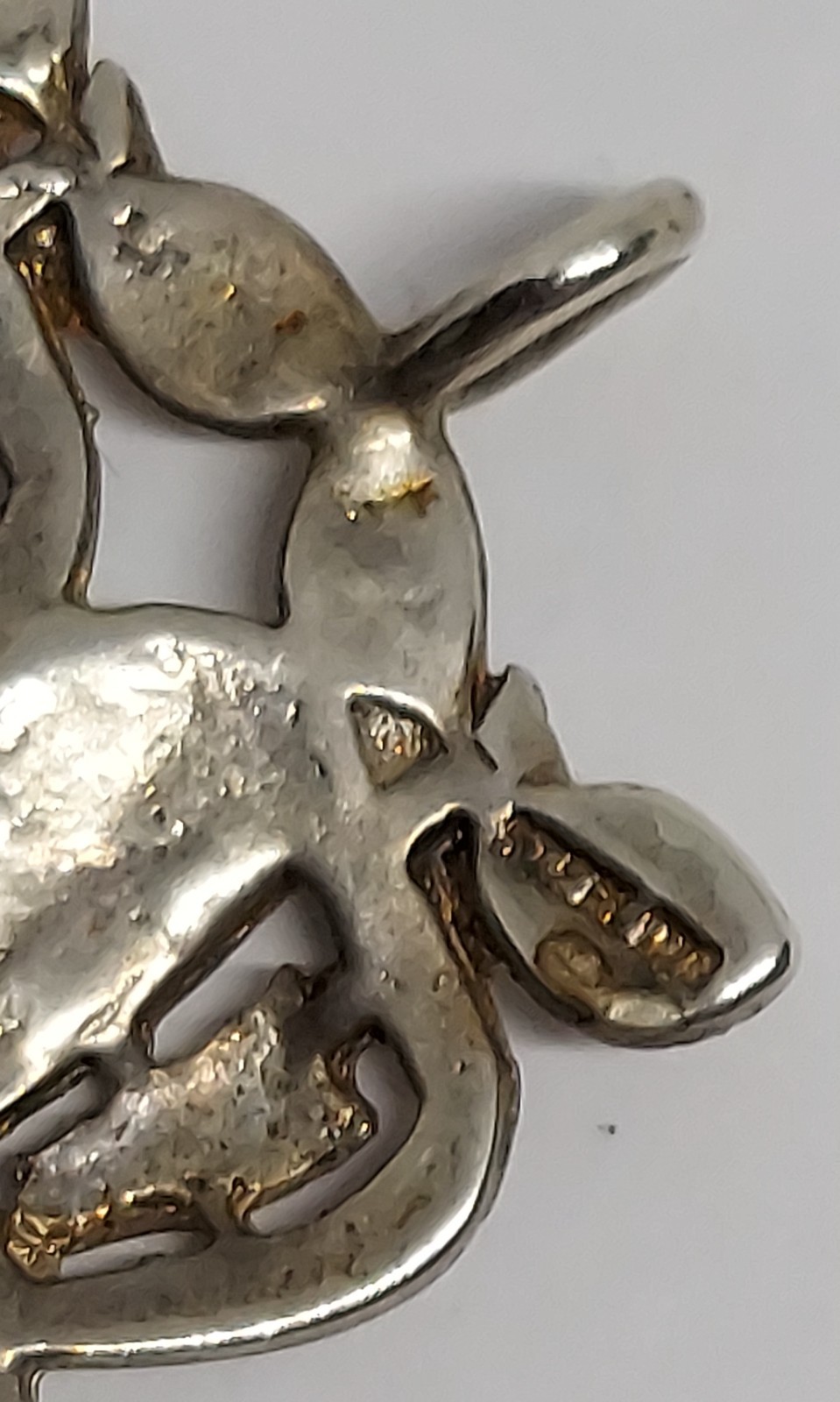 vintage apple top Charm Holder Pendant for necklace Sterling Silver