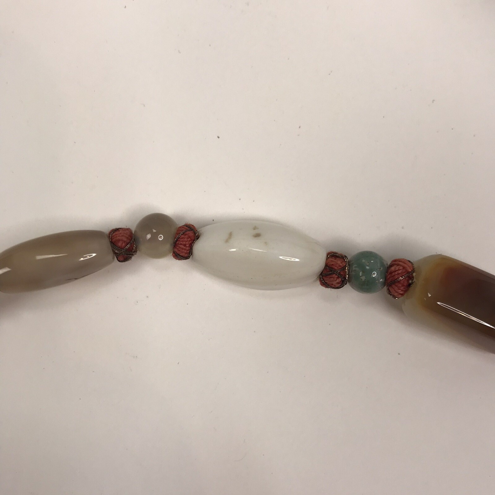 Vintage Necklace Polished GemStone beads Boho Earth tones hippy 60s 70s