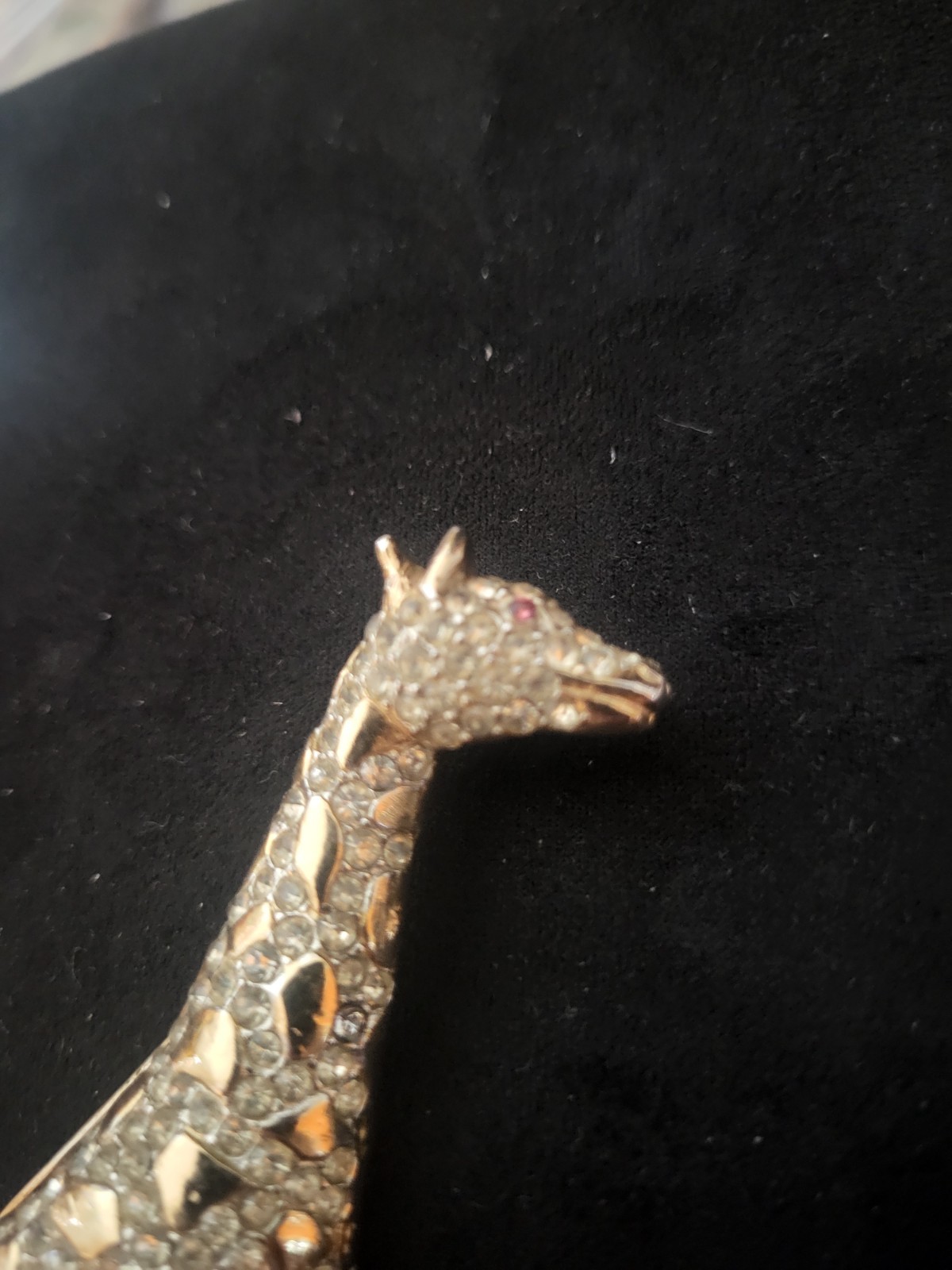 Vtg Signed Coro??GIRAFFE BROOCH Gold Tone Vintage Book piece Missing 4 Stones