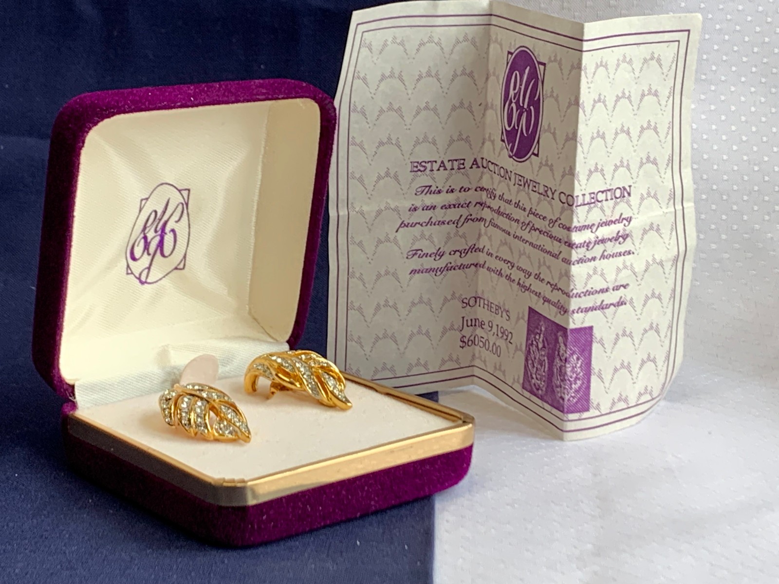 Estate Auction Jewelry Collection Clip-On Earrings Replica Costume Jewelry