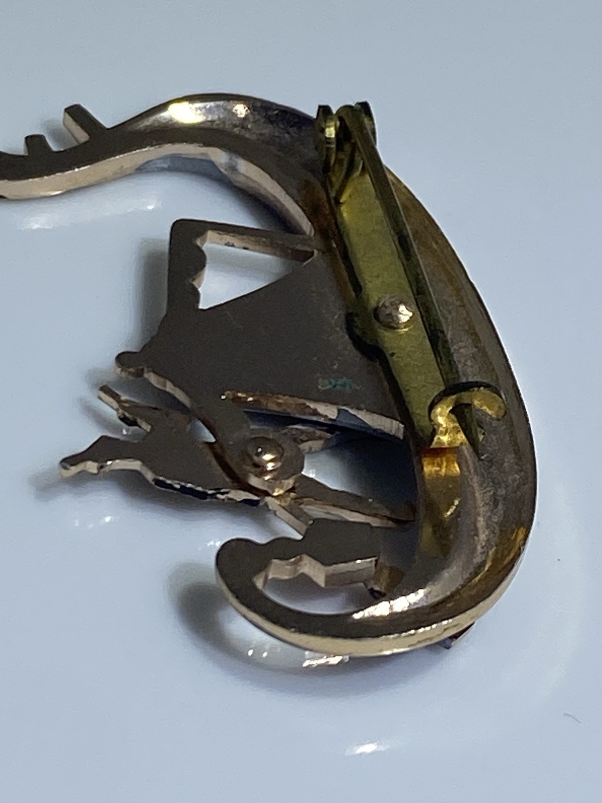 DAMASCENE Gondola & Oarsman Brooch Pin