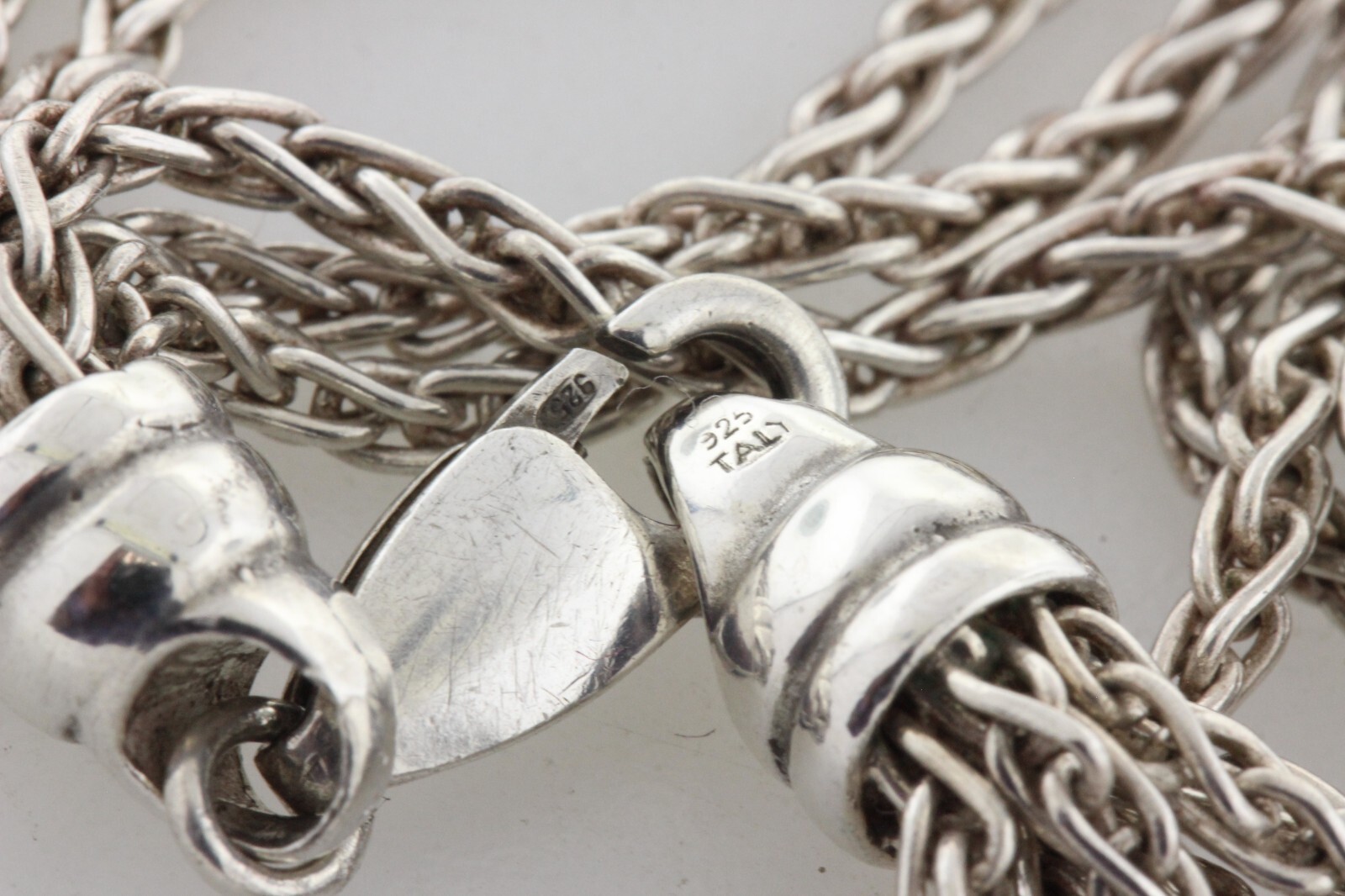 HW Burdick Co Sterling Silver 925 Multi Strand Spiga Wheat Chain Bracelet – 8.5″
