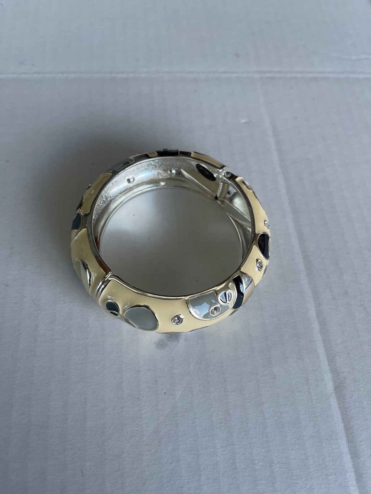 Hinged Bangle Bracelet Women’s Multicolor Rhinestone Enamel Elegant Round SZ J19