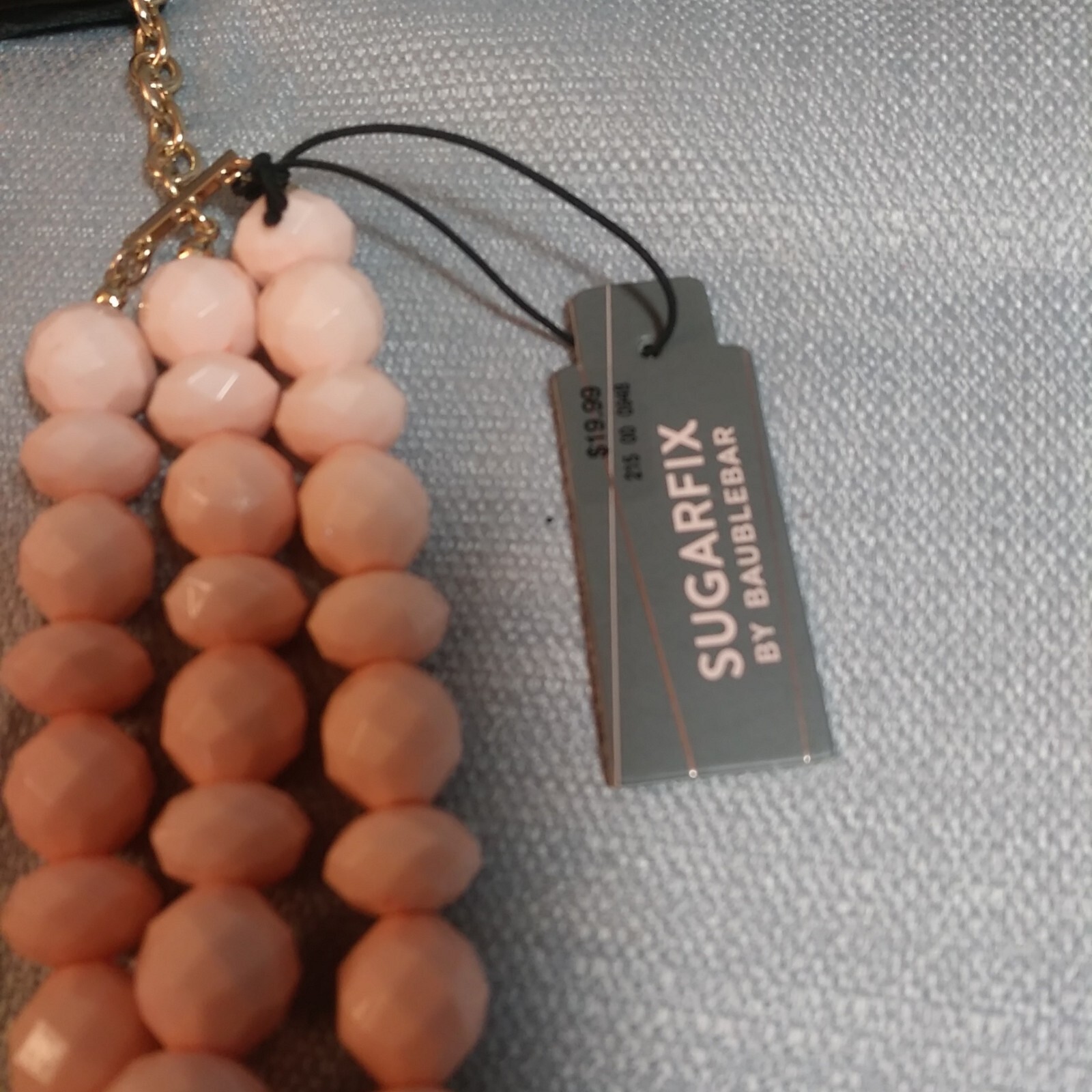 SugarFix by Baublebar Necklace Vintage Peach Beaded Layered Costume Fashion